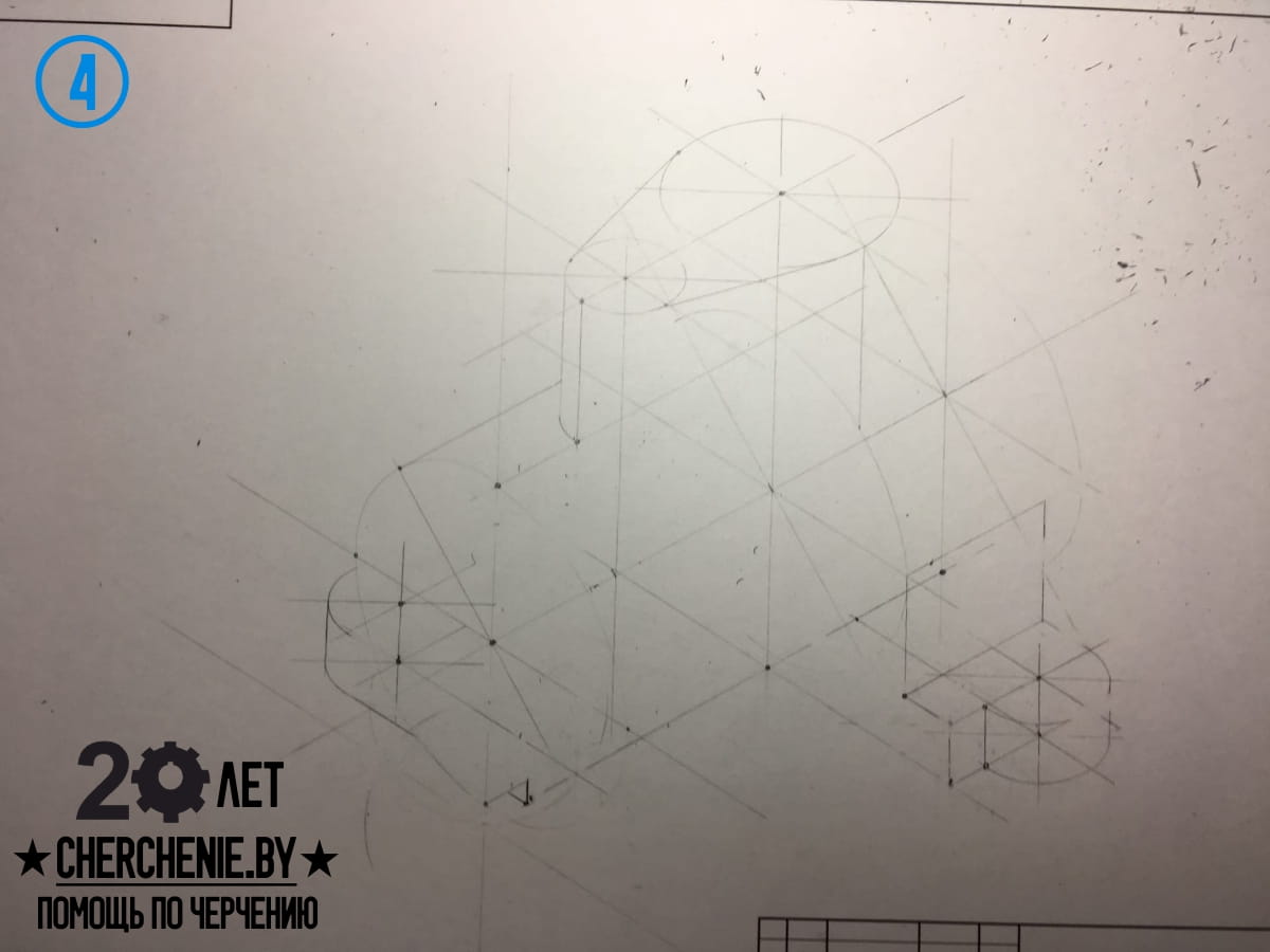 Пример построение аксонометрических проекций корпуса